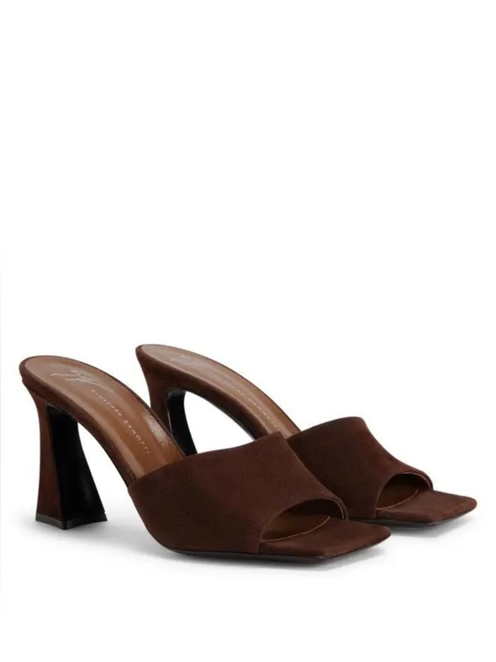Giuseppe Zanotti Brown Suede Solhene Mule Sandals 85mm NWT Size 39.5